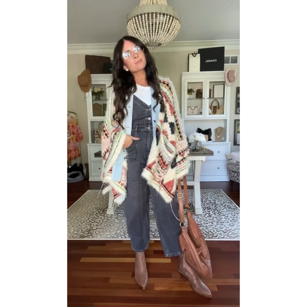 Free People Colorful Knit Poncho - Picture 4 of 6